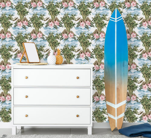 Contemporary Beach and Palms Wallpaper Smart