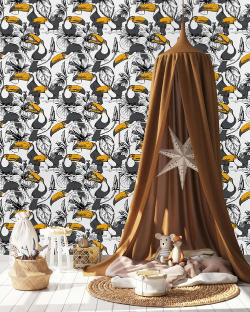 Toucan Birds on a Perch Wallpaper