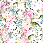 Fashionable Hares between Flowers Wallpaper High-Quality