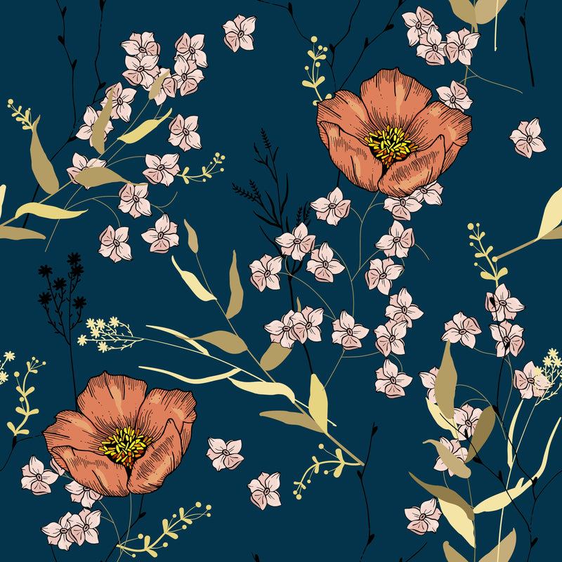 Trendy Floral Pattern Wallpaper – Lovecup.com