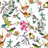 Tropical Summer Flowers and Exotic Birds Wallpaper