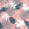 Modish Pink Wallpaper with Leaves Fashionable