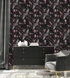 Cranes and Pink Flowers Wallpaper