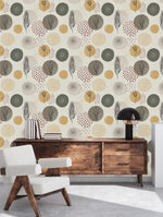 Fashionable Beige Abstract Pattern Wallpaper Fashionable