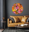 Pink Poppy Flowers Printed Mirror Acrylic Circles