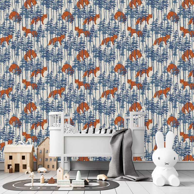 Orange Foxes Wallpaper