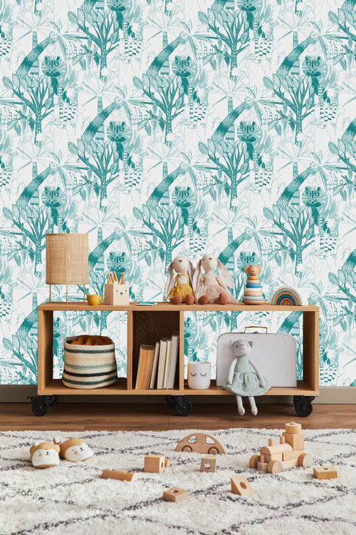 Voguish Palms and Tigers Wallpaper Tasteful