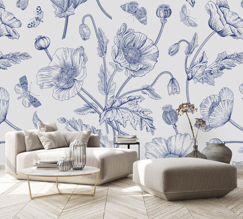 Blue Poppies Wallpaper