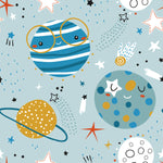 Planets on Blue Background Wallpaper