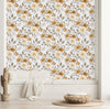 Beige and Brown Flowers Wallpaper