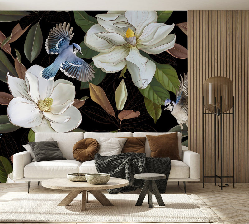 Birds and Flowers Wallpaper