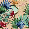 Tropical Leaves on Beige Background Wallpaper