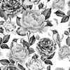White Wallpaper with Grey Flowers