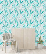 Light Blue Leaves Wallpaper