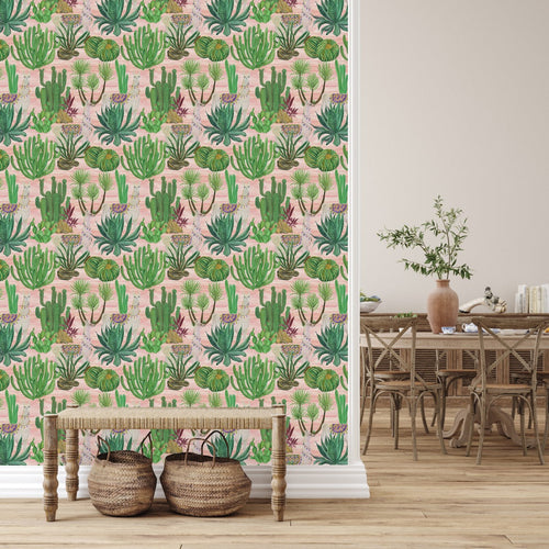 Llama and Cactus Wallpaper