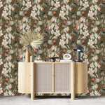 Dark Green Floral Wallpaper