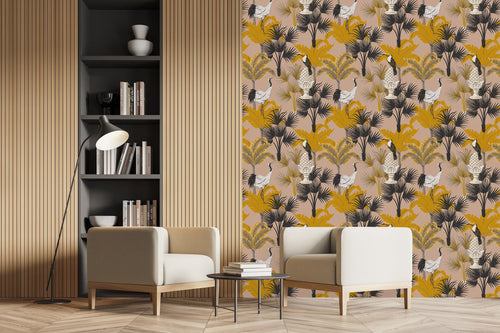 Beige Exotic Wallpaper