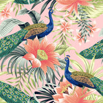 Peacocks and Leaves Wallpaper