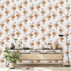 Beige Pattern with Herbs Wallpaper
