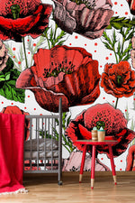 Vibrant Poppy Flowers Wallpaper Mural