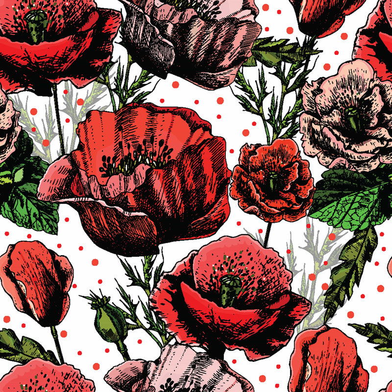 Vibrant Poppy Flowers Wallpaper Mural