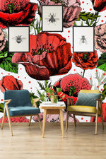 Vibrant Poppy Flowers Wallpaper Mural