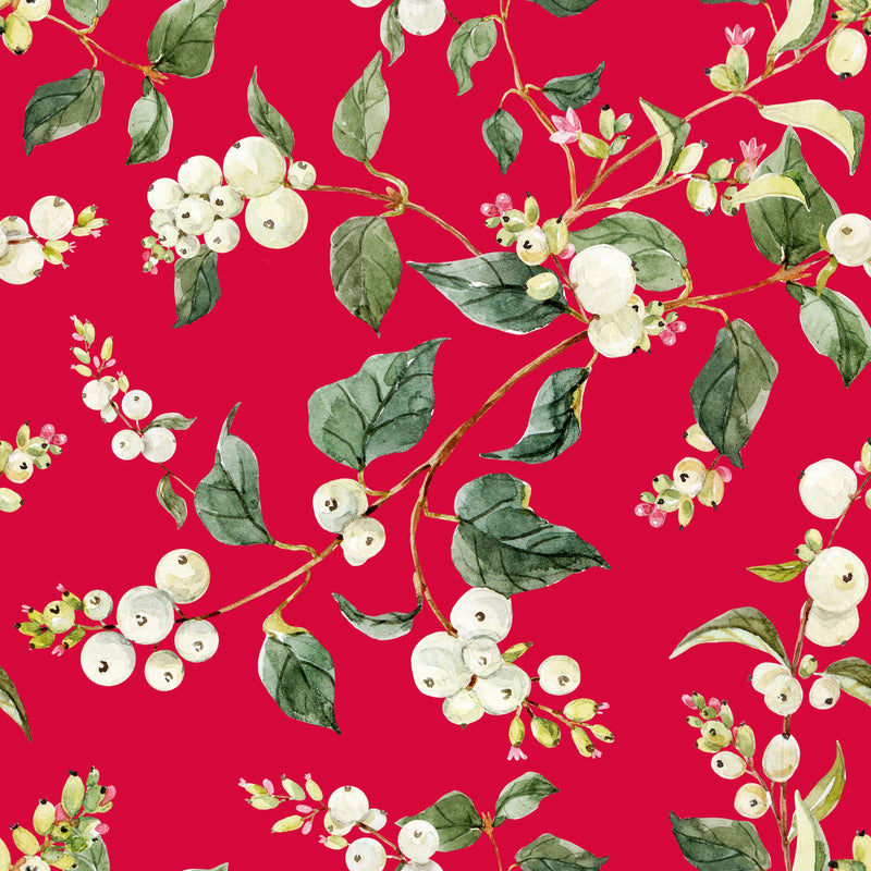 Vintage Berries and Leaves Wallpaper