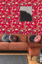 Vintage Berries and Leaves Wallpaper