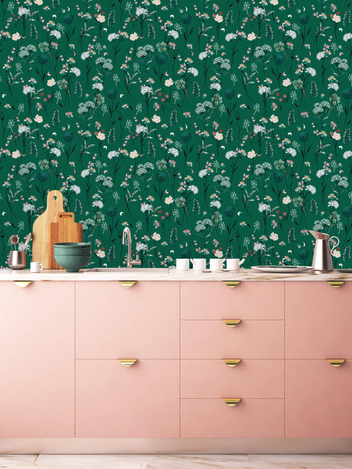 Vintage Botanical Flowers Wallpaper