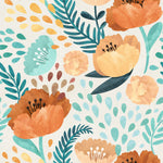 Stylish Vintage Poppy Flowers Wallpaper Vogue