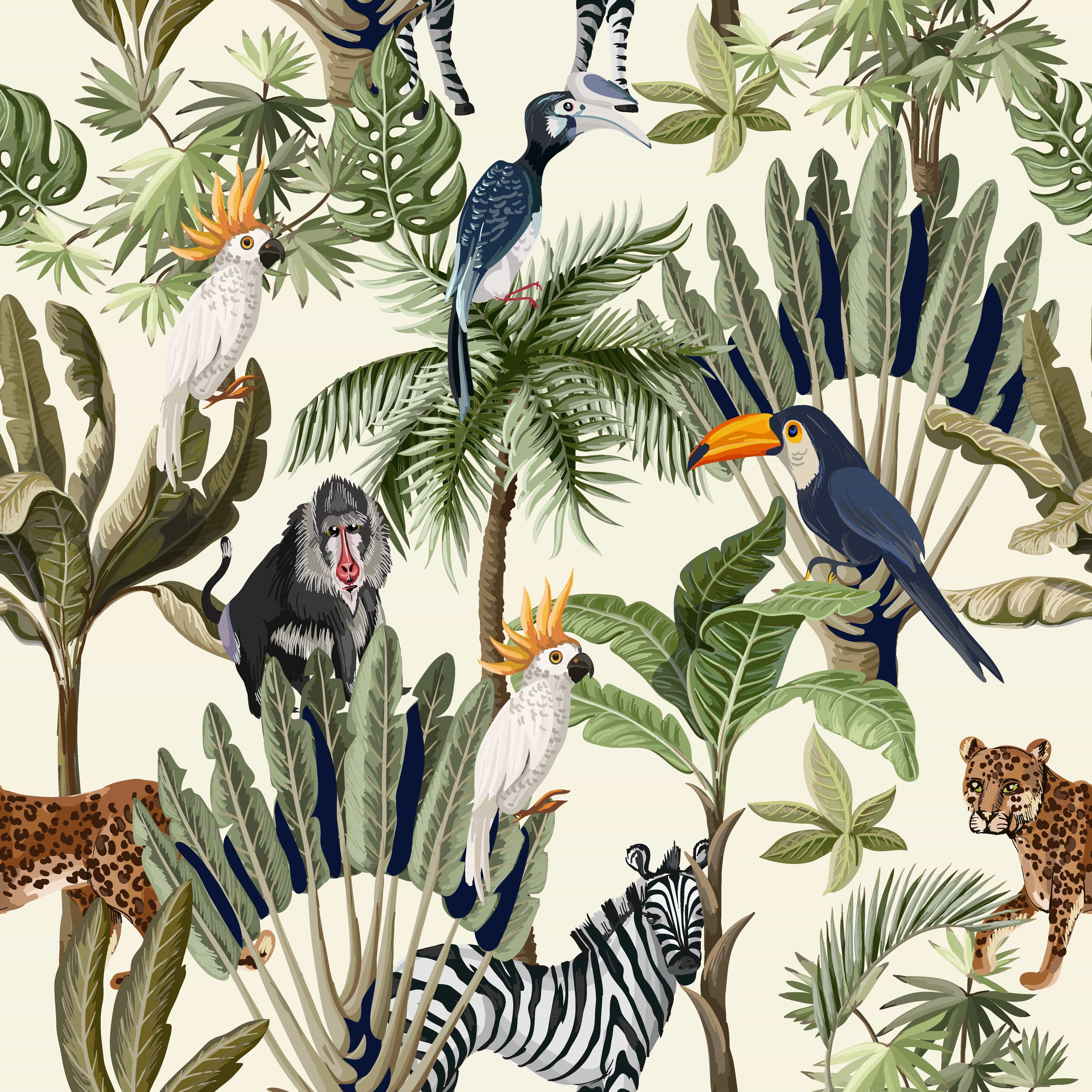 Vintage Safari Animals Wallpaper – Lovecup.com