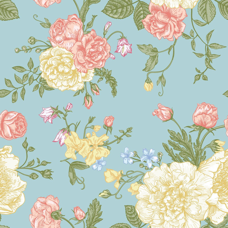 Blue Floral Wallpaper