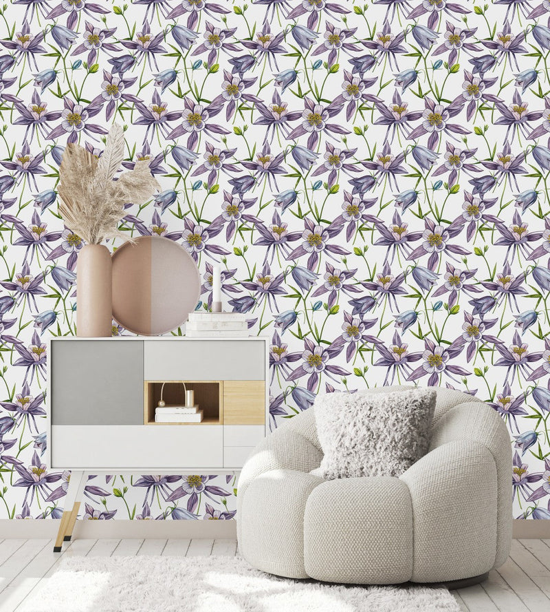 Purple Exotic Flowers Wallpaper