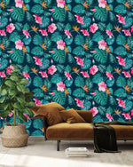 Pink Exotic Flowers Wallpaper