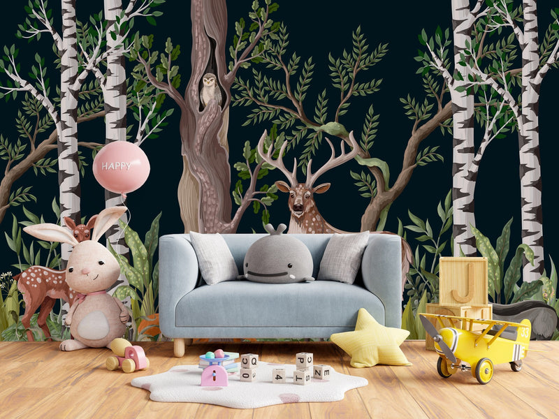 Animals Pattern Wallpaper for Nursery