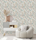 Beige and Grey Herbs Wallpaper