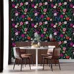 Pink Strawberry and Flowers Wallpaper