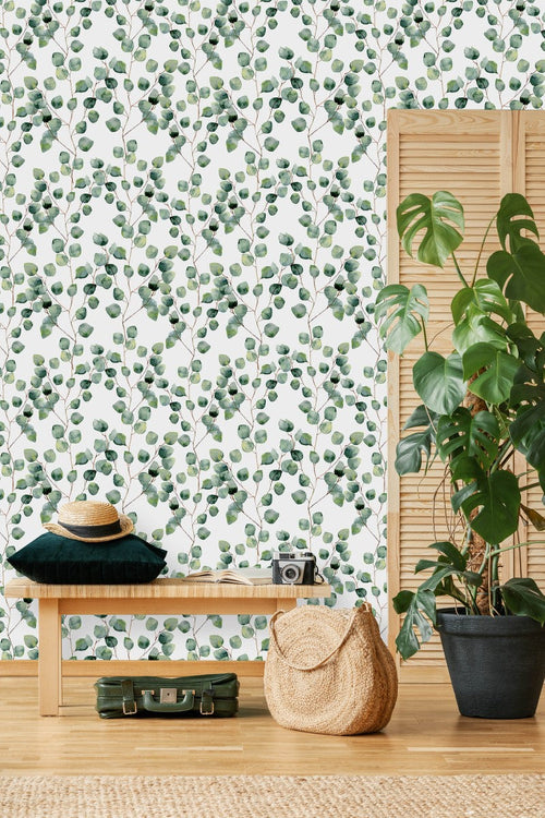 Contemporary Poplar Leaves Wallpaper Vogue