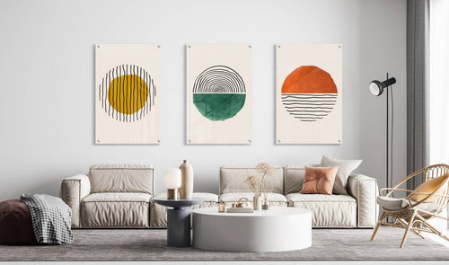 Geometrical Pattern Set of 3 Prints Modern Wall Art Modern Artwork