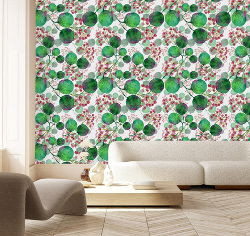 Stylish Watercolored Leaves Wallpaper Vogue