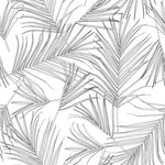 White Wallpaper with Plant's Leaves