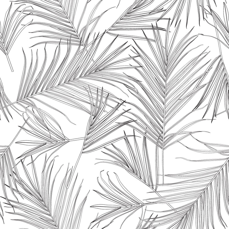 White Wallpaper with Plant's Leaves