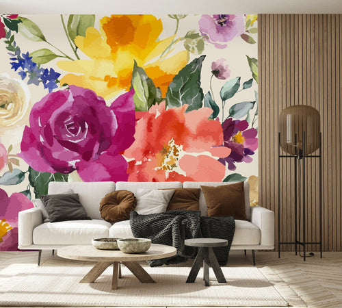 Watercolored Flowers Wallpaper