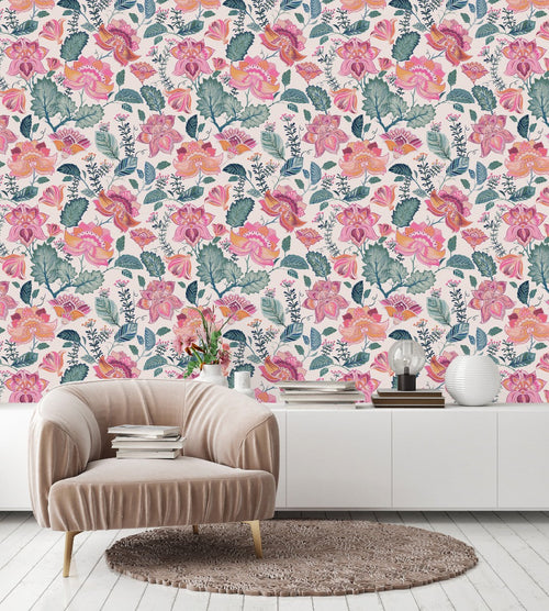 Pink Indian Style Wallpaper