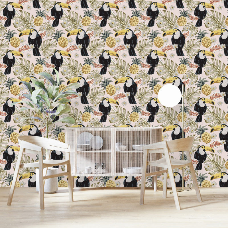 Toucans and Pineapples Wallpaper