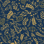 Dark Blue Herbs Wallpaper