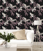 Contemporary Sakura and Cranes Wallpaper Vogue