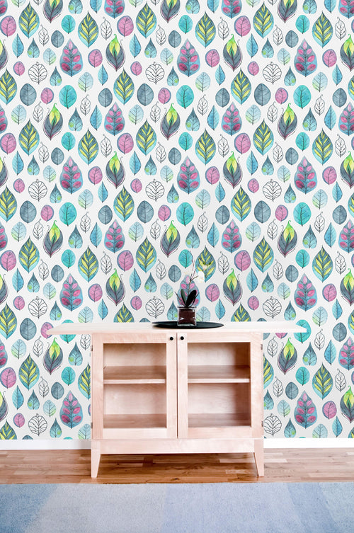 Watercolor Abstract Pattern of Leaves Wallpaper