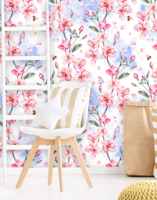 Watercolor Blooming Pink Sakura Wallpaper