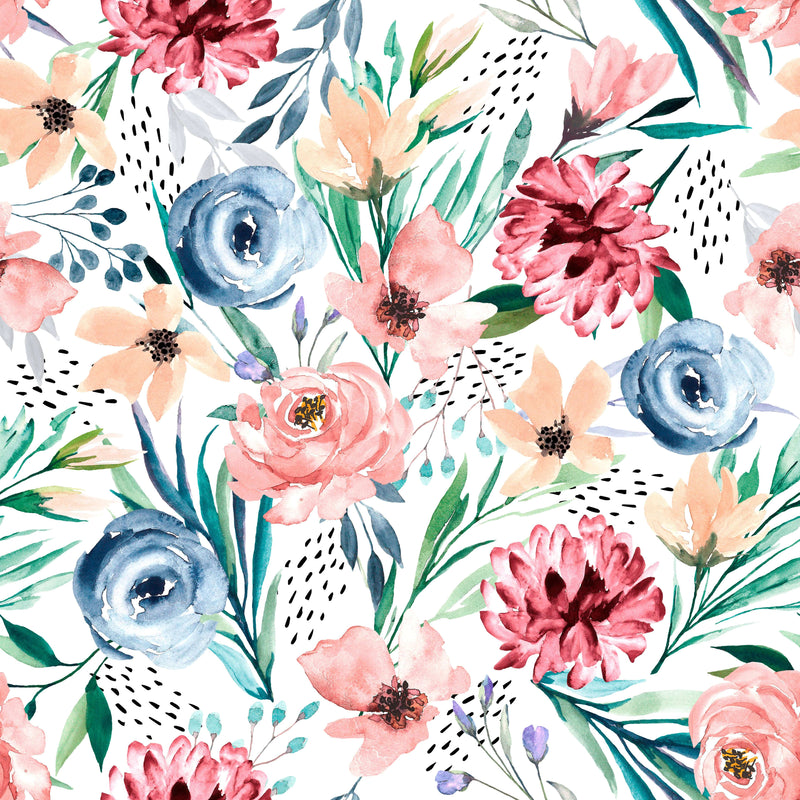 Watercolor Cute Flowers Wallpaper